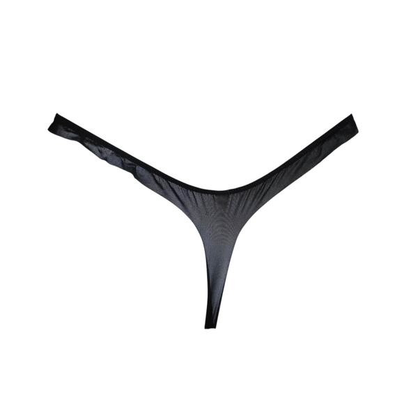 NWT Y2k Felina Black Sexy Thong mid rise Small Seamless - Picture 3 of 5
